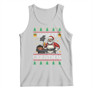 Funny Xmas Grilling Tank Top Smokey Christmas BBQ Santa Grill Roast On Smoker TS09 Ash Print Your Wear