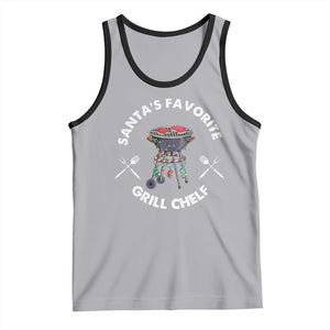 Funny Xmas Grilling Tank Top Santa's Favorite Grill Chelf BBQ TS09 Athletic Heather Black Print Your Wear