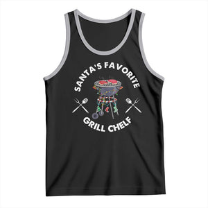Funny Xmas Grilling Tank Top Santa's Favorite Grill Chelf BBQ TS09 Black Athletic Heather Print Your Wear