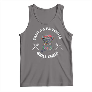 Funny Xmas Grilling Tank Top Santa's Favorite Grill Chelf BBQ TS09 Deep Heather Print Your Wear