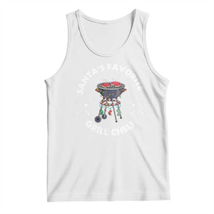 Funny Xmas Grilling Tank Top Santa's Favorite Grill Chelf BBQ TS09 White Print Your Wear
