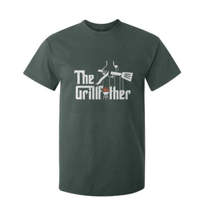 Funny Grill Dad T Shirt For Kid The Grillfather BBQ Party Grilling TS09 Dark Forest Green Print Your Wear