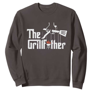 Funny Grill Dad Sweatshirt The Grillfather BBQ Party Grilling TS09 Dark Chocolate Print Your Wear