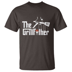 Funny Grill Dad T Shirt The Grillfather BBQ Party Grilling TS09 Dark Chocolate Print Your Wear