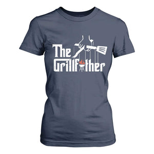Funny Grill Dad T Shirt For Women The Grillfather BBQ Party Grilling TS09 Navy Print Your Wear