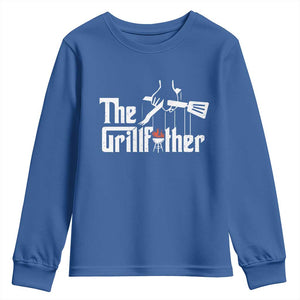 Funny Grill Dad Youth Sweatshirt The Grillfather BBQ Party Grilling TS09 Royal Blue Print Your Wear