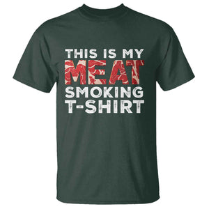 Funny This Is My Meat Smoking T Shirt Grilling BBQ Lover TS09 Dark Forest Green Print Your Wear
