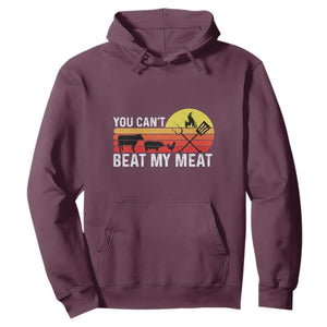 Funny BBQ Grilling Hoodie You Can't Beat My Meat TS09 Maroon Print Your Wear
