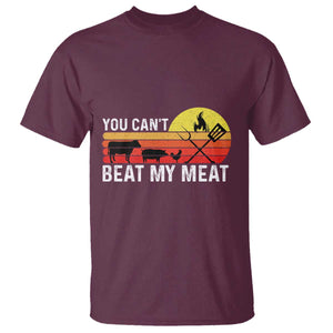 Funny BBQ Grilling T Shirt You Can't Beat My Meat TS09 Maroon Print Your Wear