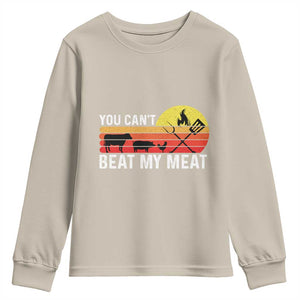 Funny BBQ Grilling Youth Sweatshirt You Can't Beat My Meat TS09 Sand Print Your Wear