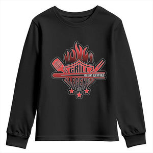 Funny BBQ Grilling Youth Sweatshirt Grill Lelend You Can't Beat My Meat TS09 Black Print Your Wear