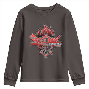 Funny BBQ Grilling Youth Sweatshirt Grill Lelend You Can't Beat My Meat TS09 Dark Chocolate Print Your Wear