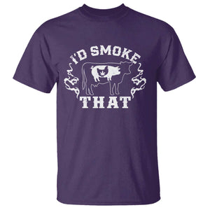 I'd Smoke That Grilling BBQ T Shirt TS09 Purple Print Your Wear