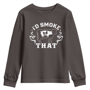 I'd Smoke That Grilling BBQ Youth Sweatshirt TS09 Dark Chocolate Print Your Wear