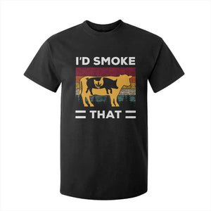 Funny I'd Smoke That T Shirt For Kid Grilling BBQ Weed Retro TS09 Black Print Your Wear