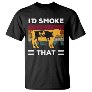 Funny I'd Smoke That T Shirt Grilling BBQ Weed Retro TS09 Black Print Your Wear