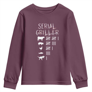 Funny Chelf Youth Sweatshirt Serial Griller Grilling BBQ Pitmaster TS09 Maroon Print Your Wear