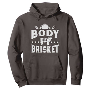 Funny Pitmaster BBQ Hoodie Body By Brisket Smoker Grilling TS09 Dark Chocolate Print Your Wear