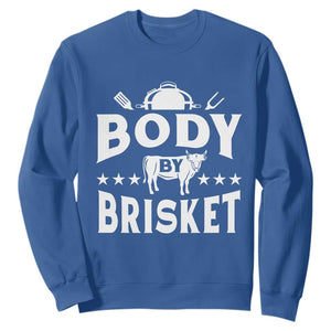 Funny Pitmaster BBQ Sweatshirt Body By Brisket Smoker Grilling TS09 Royal Blue Print Your Wear