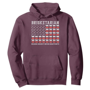 Funny BBQ Lover Hoodie Brisketarian Because Brisket Never Disappoints TS09 Maroon Print Your Wear