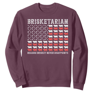 Funny BBQ Lover Sweatshirt Brisketarian Because Brisket Never Disappoints TS09 Maroon Print Your Wear