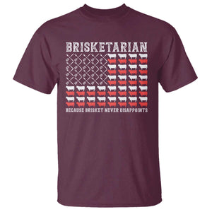 Funny BBQ Lover T Shirt Brisketarian Because Brisket Never Disappoints TS09 Maroon Print Your Wear
