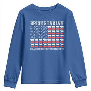 Funny BBQ Lover Youth Sweatshirt Brisketarian Because Brisket Never Disappoints TS09 Royal Blue Print Your Wear