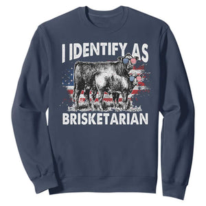Funny BBQ Lover Sweatshirt I Identify As Brisketarian TS09 Navy Print Your Wear