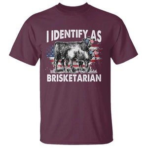 Funny BBQ Lover T Shirt I Identify As Brisketarian TS09 Maroon Print Your Wear