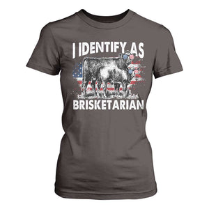 Funny BBQ Lover T Shirt For Women I Identify As Brisketarian TS09 Dark Chocolate Print Your Wear