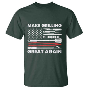 Funny BBQ Grilling Pitmaster T Shirt Make Grilling Great Again Chef Smoking Tools TS09 Dark Forest Green Print Your Wear