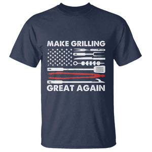 Funny BBQ Grilling Pitmaster T Shirt Make Grilling Great Again Chef Smoking Tools TS09 Navy Print Your Wear
