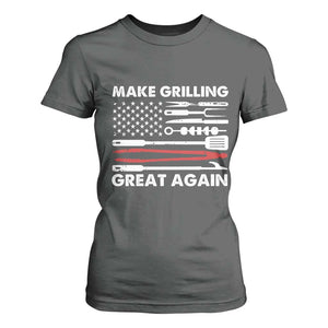 Funny BBQ Grilling Pitmaster T Shirt For Women Make Grilling Great Again Chef Smoking Tools TS09 Dark Heather Print Your Wear