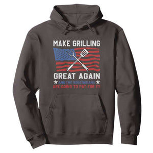 Funny BBQ Lover Hoodie Make Grilling Great Again And The Vegetarians Are Going To Pay For It TS09 Dark Chocolate Print Your Wear