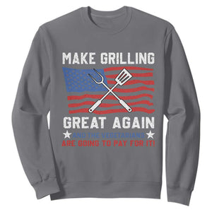 Funny BBQ Lover Sweatshirt Make Grilling Great Again And The Vegetarians Are Going To Pay For It TS09 Charcoal Print Your Wear