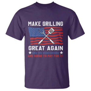 Funny BBQ Lover T Shirt Make Grilling Great Again And The Vegetarians Are Going To Pay For It TS09 Purple Print Your Wear