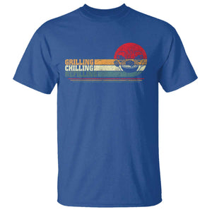 Funny BBQ Lover T Shirt Grilling Chillin' Refillin Beer Drinking Smoker Grilling Pitmaster TS09 Royal Blue Print Your Wear