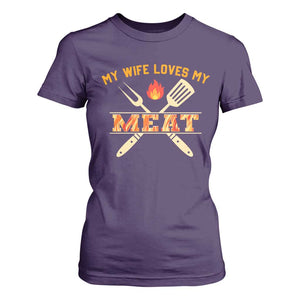 Funny BBQ Grilling Pitmaster T Shirt For Women My Wife Loves My Meat TS09 Purple Print Your Wear