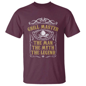 BBQ Grilling Pitmaster T Shirt Grill Master The Man The Myth The Legend TS09 Maroon Print Your Wear