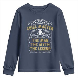 BBQ Grilling Pitmaster Youth Sweatshirt Grill Master The Man The Myth The Legend TS09 Navy Print Your Wear