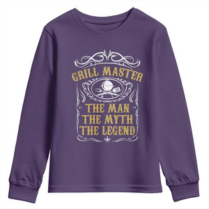 BBQ Grilling Pitmaster Youth Sweatshirt Grill Master The Man The Myth The Legend TS09 Purple Print Your Wear
