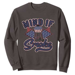 Funny BBQ Grilling Sweatshirt Mind If I Smoke Smoker TS09 Dark Chocolate Print Your Wear