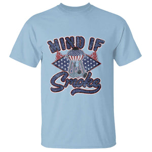 Funny BBQ Grilling T Shirt Mind If I Smoke Smoker TS09 Light Blue Print Your Wear