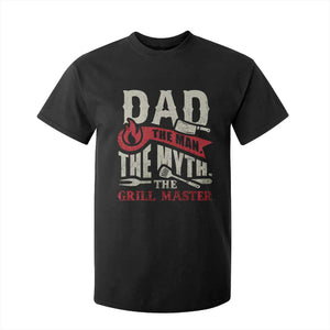 Funny BBQ Grilling Pitmaster T Shirt For Kid Dad The Man The Myth The Grill Master TS09 Black Print Your Wear