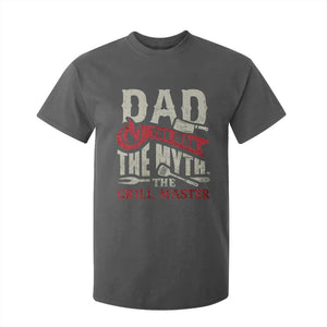 Funny BBQ Grilling Pitmaster T Shirt For Kid Dad The Man The Myth The Grill Master TS09 Dark Heather Print Your Wear