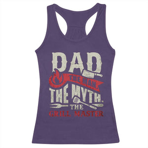 Funny BBQ Grilling Pitmaster Racerback Tank Top Dad The Man The Myth The Grill Master TS09 Purple Print Your Wear