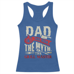 Funny BBQ Grilling Pitmaster Racerback Tank Top Dad The Man The Myth The Grill Master TS09 Royal Blue Print Your Wear