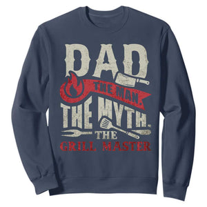 Funny BBQ Grilling Pitmaster Sweatshirt Dad The Man The Myth The Grill Master TS09 Navy Print Your Wear