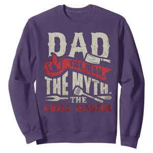 Funny BBQ Grilling Pitmaster Sweatshirt Dad The Man The Myth The Grill Master TS09 Purple Print Your Wear