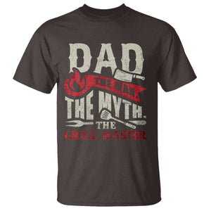 Funny BBQ Grilling Pitmaster T Shirt Dad The Man The Myth The Grill Master TS09 Dark Chocolate Print Your Wear